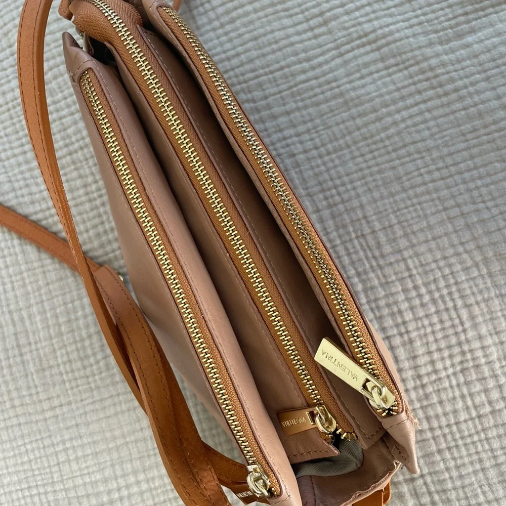 Valentina Blush Pink and Tan Crossbody Bag - Picture 3 of 5